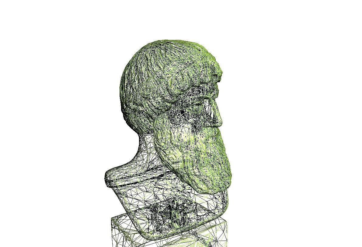 Bust Poseidon Low-poly 3D model_4