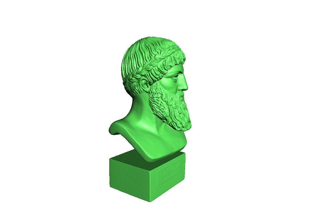Bust Poseidon Low-poly 3D model_7