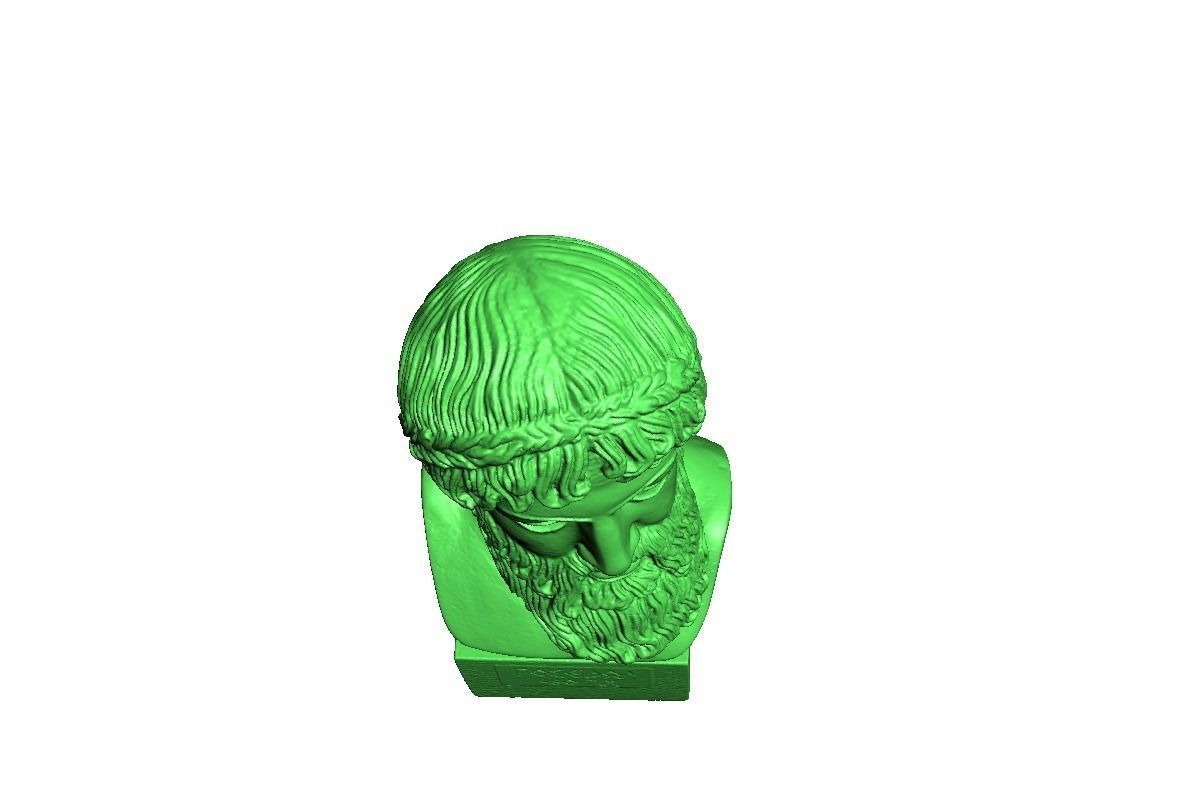 Bust Poseidon Low-poly 3D model_8