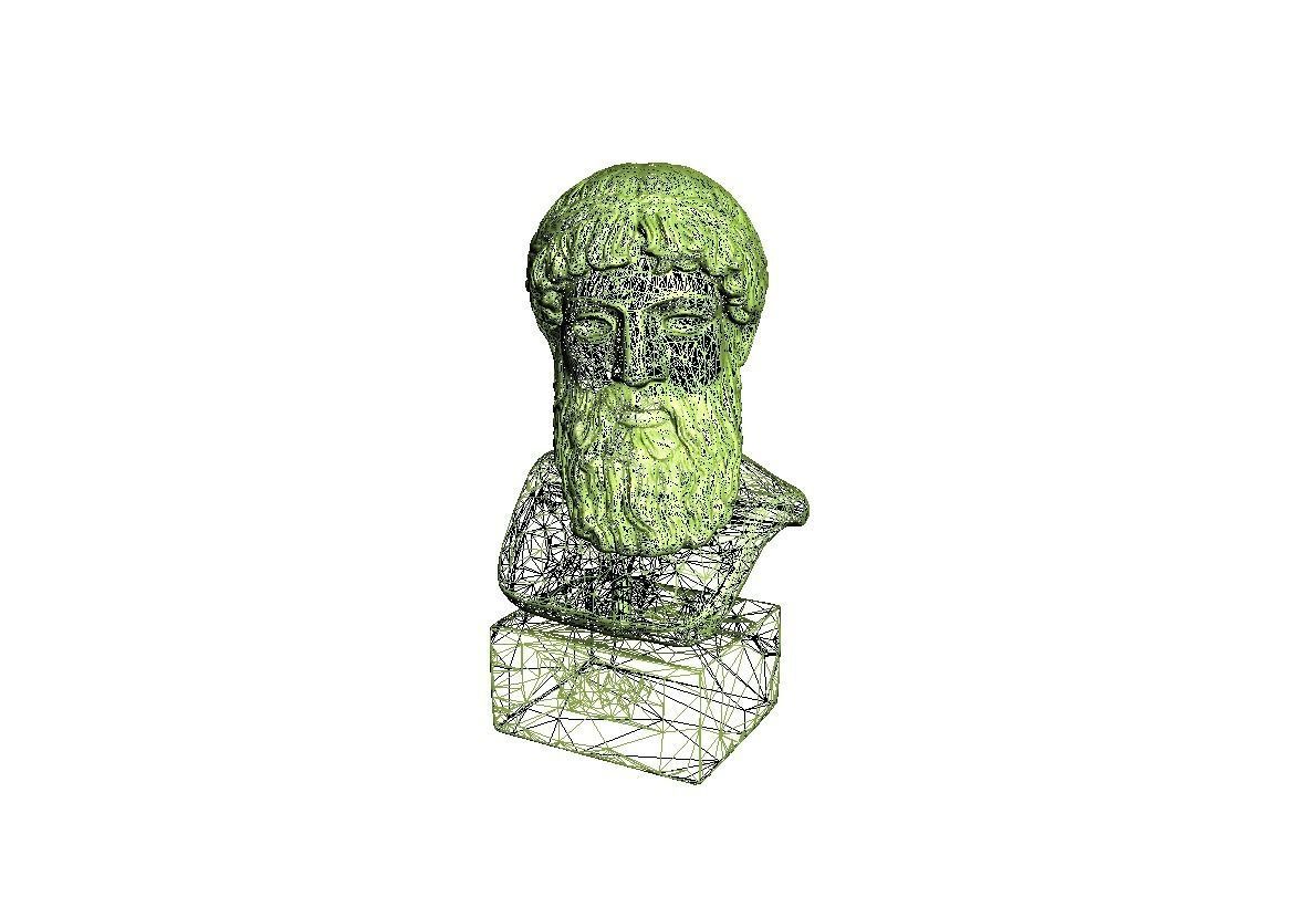 Bust Poseidon Low-poly 3D model_3