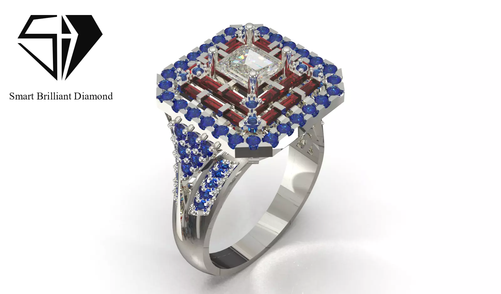Luxury woman printable STL cad file ring jr00387 3D print model