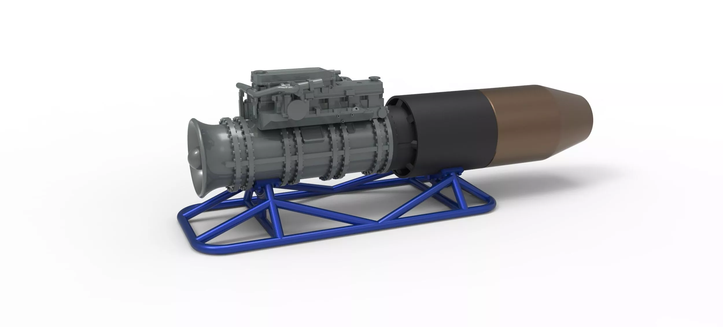 Jet engine on the frame Scale 1 to 25 3D print model