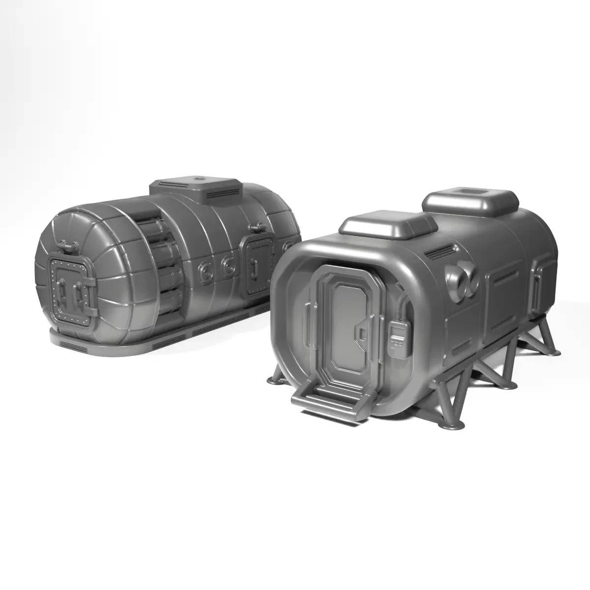 sci-fi modular houses 3D print model