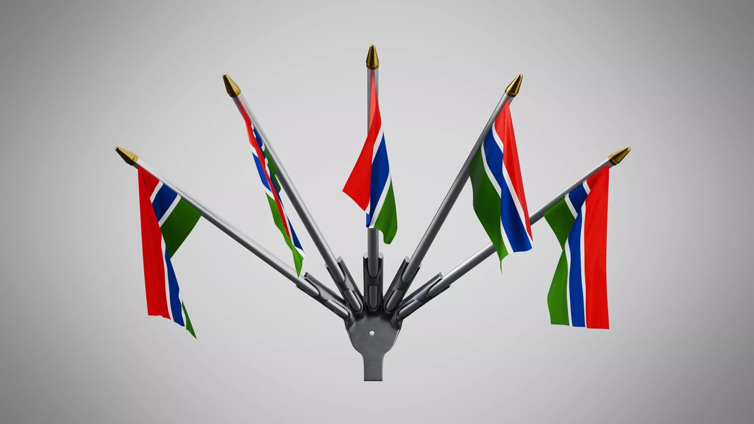Wall Mount Flags 5 Of The Gambia Low-poly 3D model