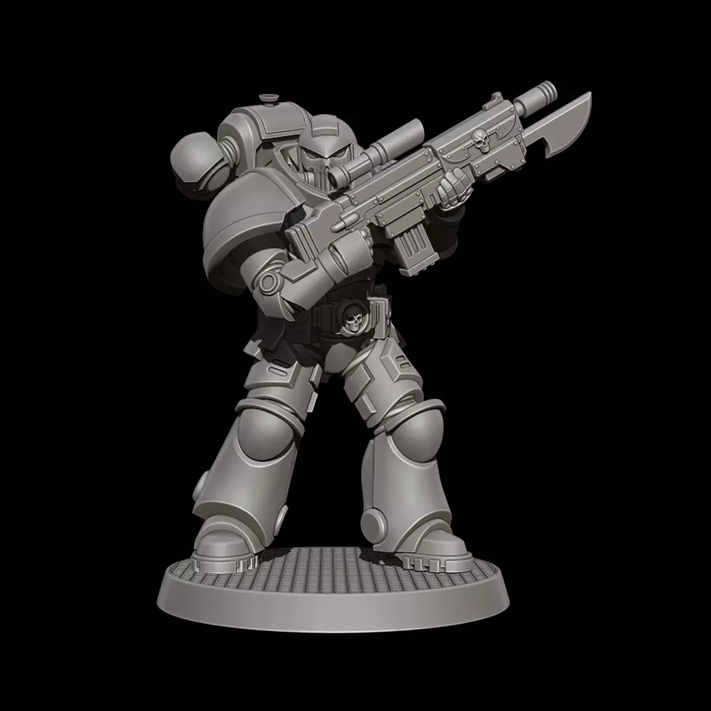 Sci-Fi Heavy Trooper STL Modular Power Armor 32mm Miniature V7 3D print model