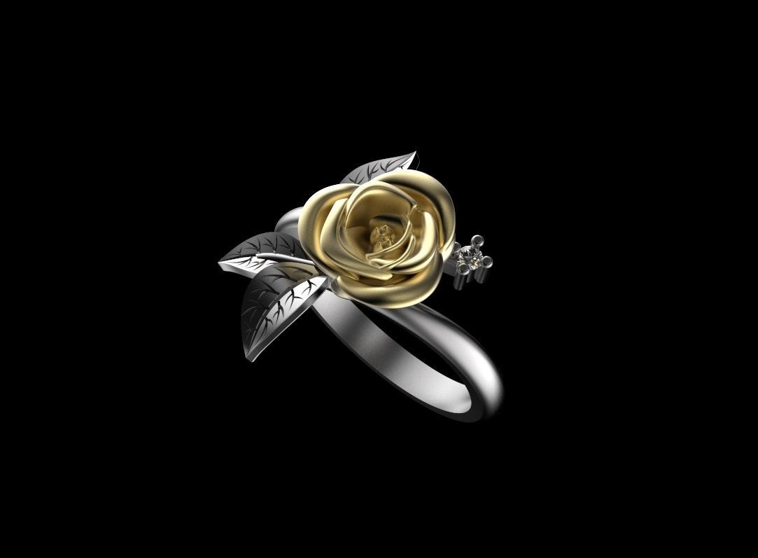 rose ring 3D print model_1