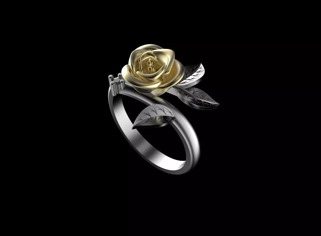 rose ring 3D print model_0