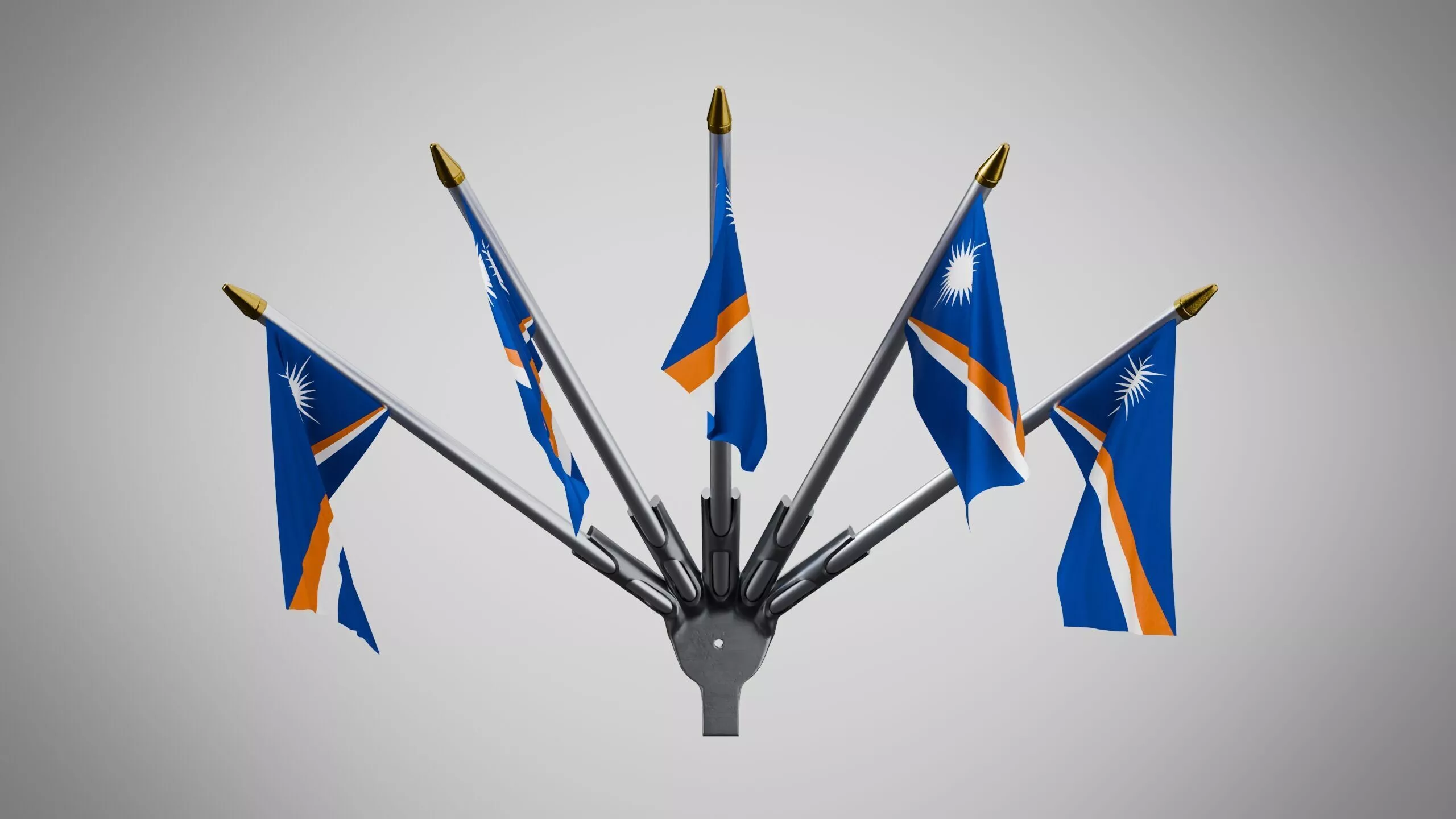 Wall Mount Flags 5 Of Marshall Islands Low-poly 3D model
