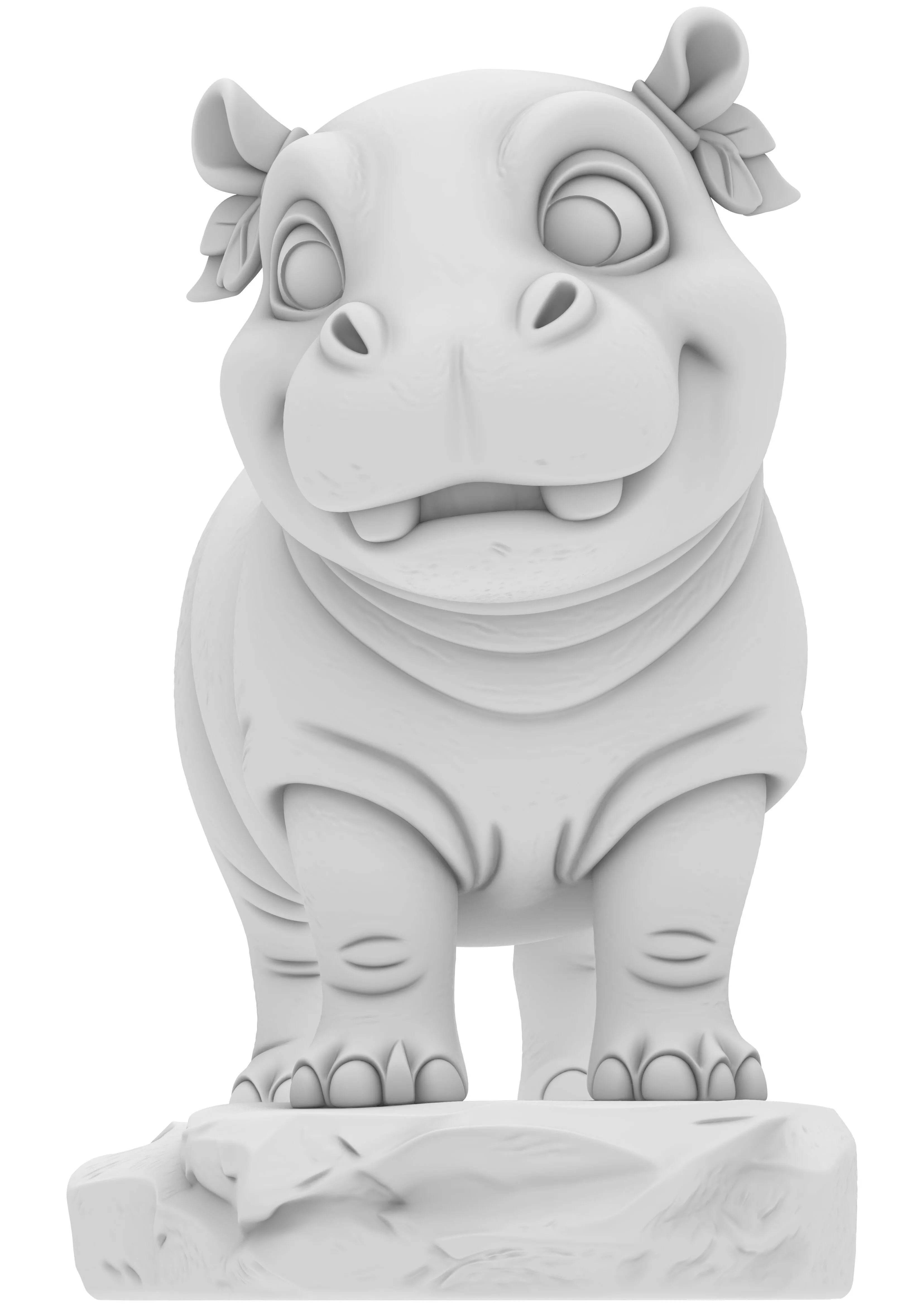 Chibi Leaf Hippo 3D print model
