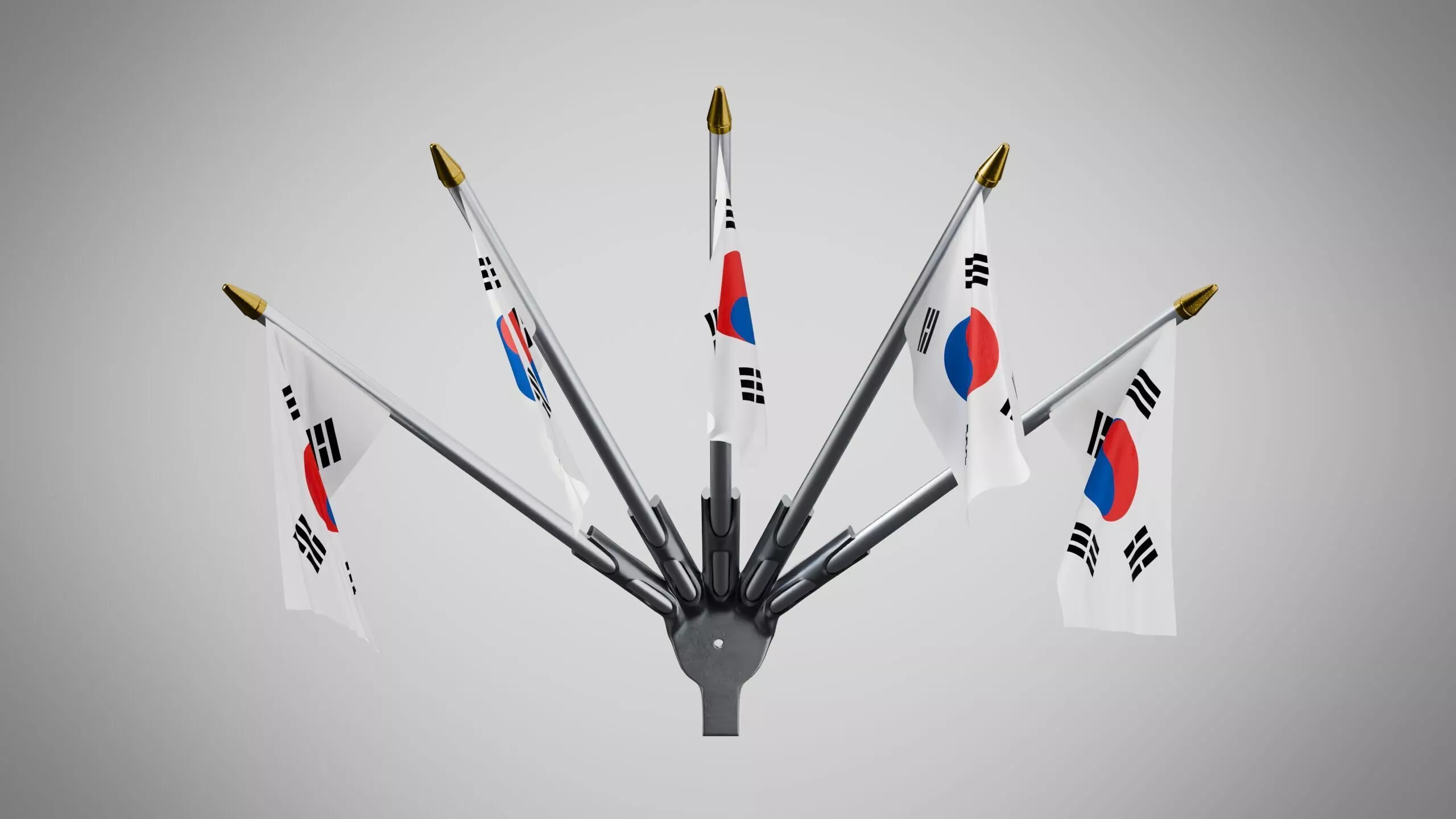 Wall Mount Flags 5 Of Republic of Korea Low-poly 3D model