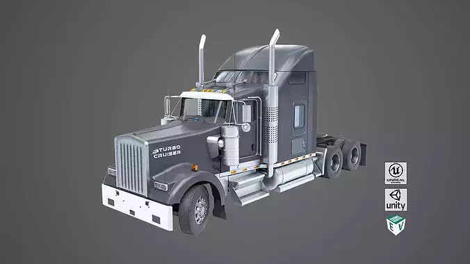 Heavy Truck Chassis 02 Generic Black All PBR Unity UE Textures