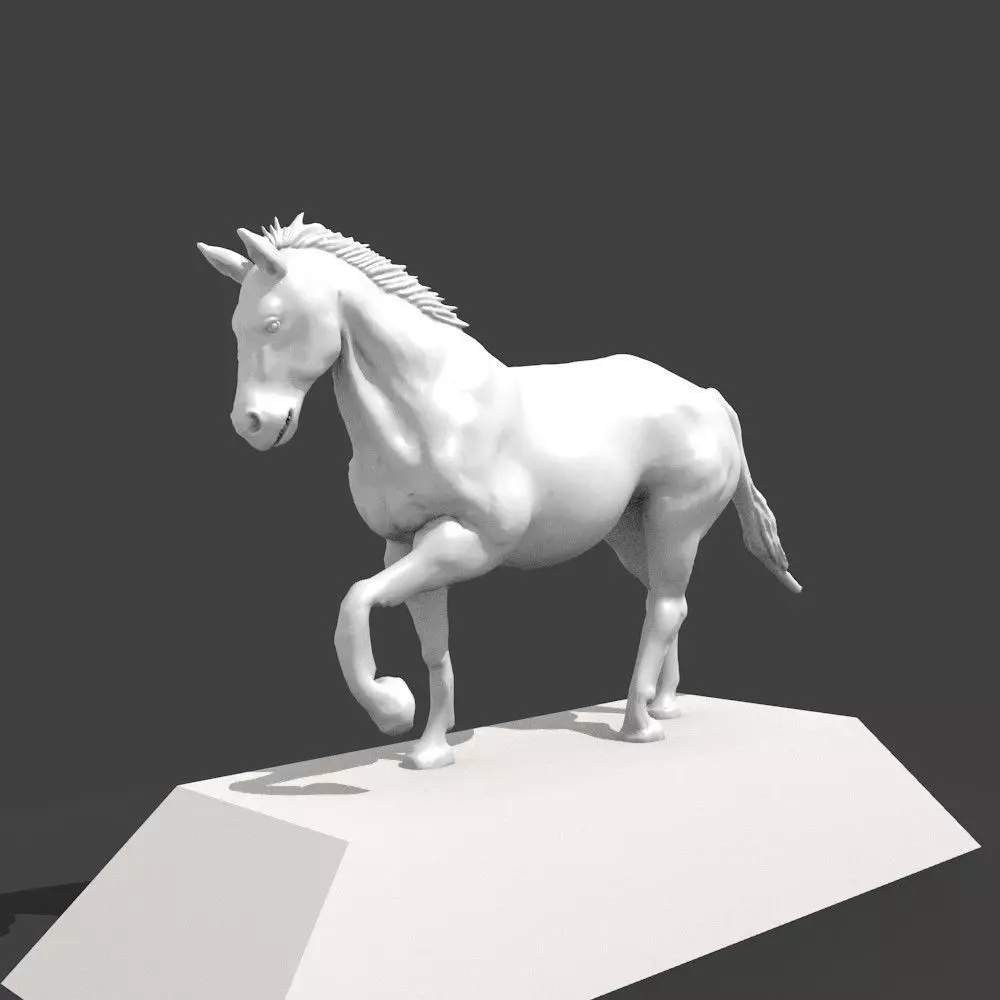 white horse 3D print model