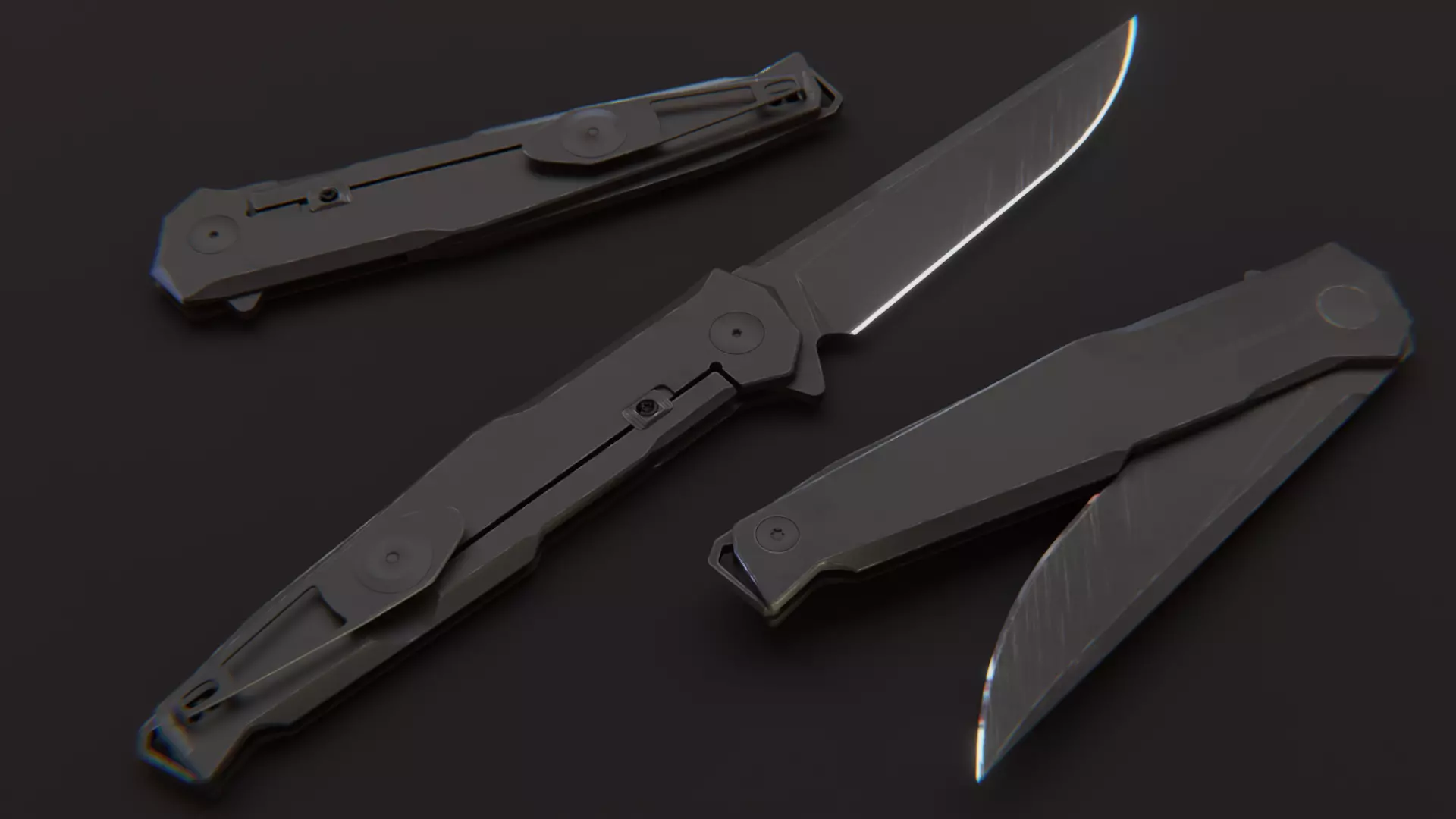 Tactical Folding Knife 3D model