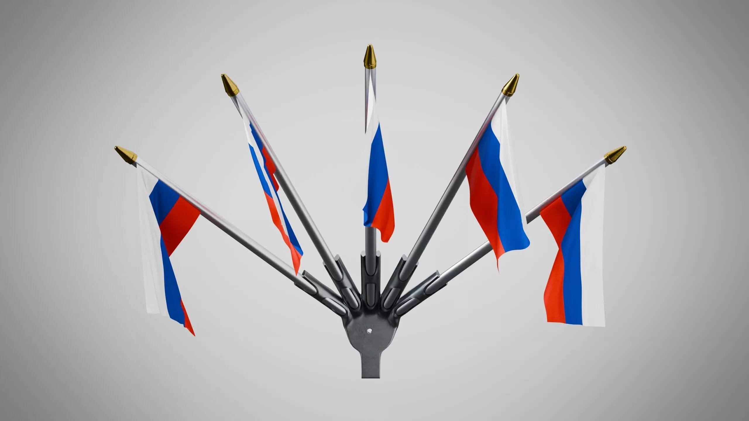 Wall Mount Flags 5 Of Russia Low-poly 3D model