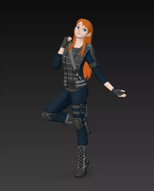 Counter strike 2 cop girl anime 3D print model