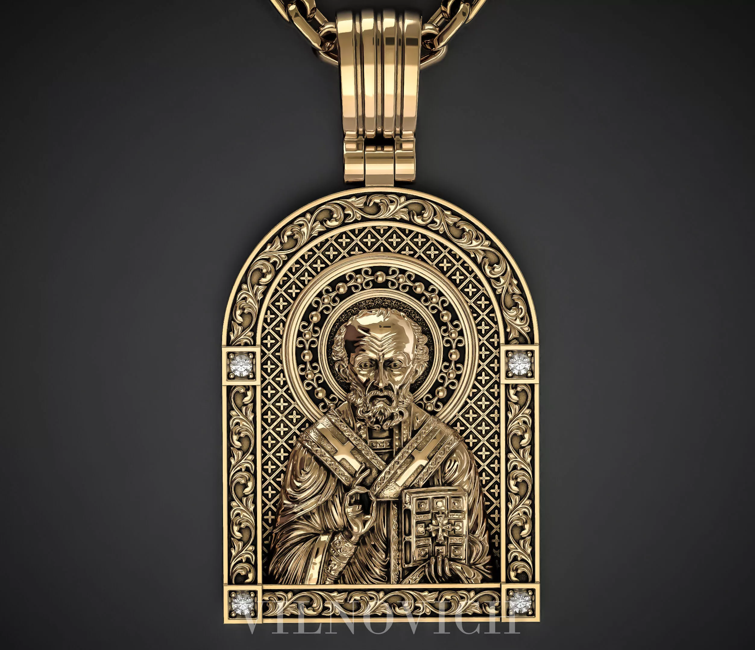 PENDANT WITH ST NICHOLAS THE WONDERWORKER 3D print model