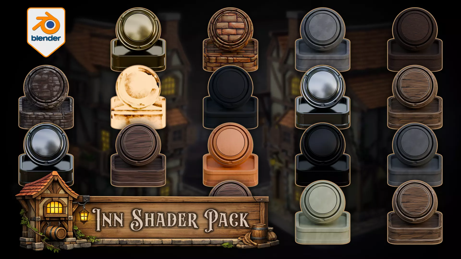 3DT Inn Medieval Shader Pack for Blender 5 Cycles 3D model