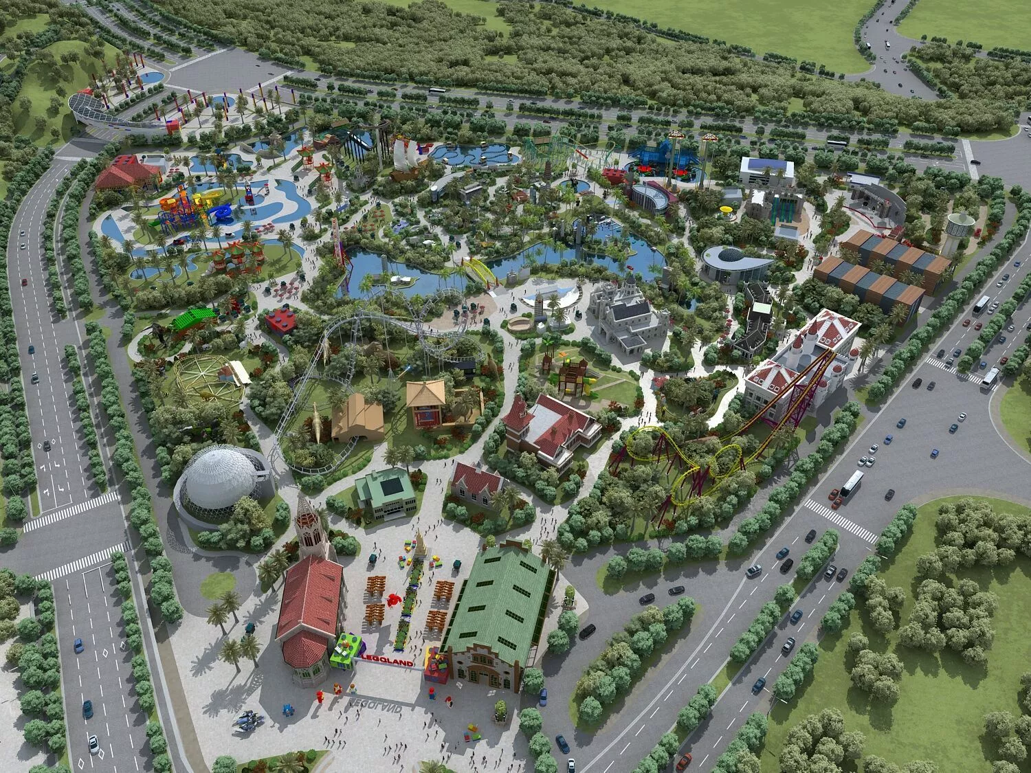 Large Outdoor Amusement Park03 3D model