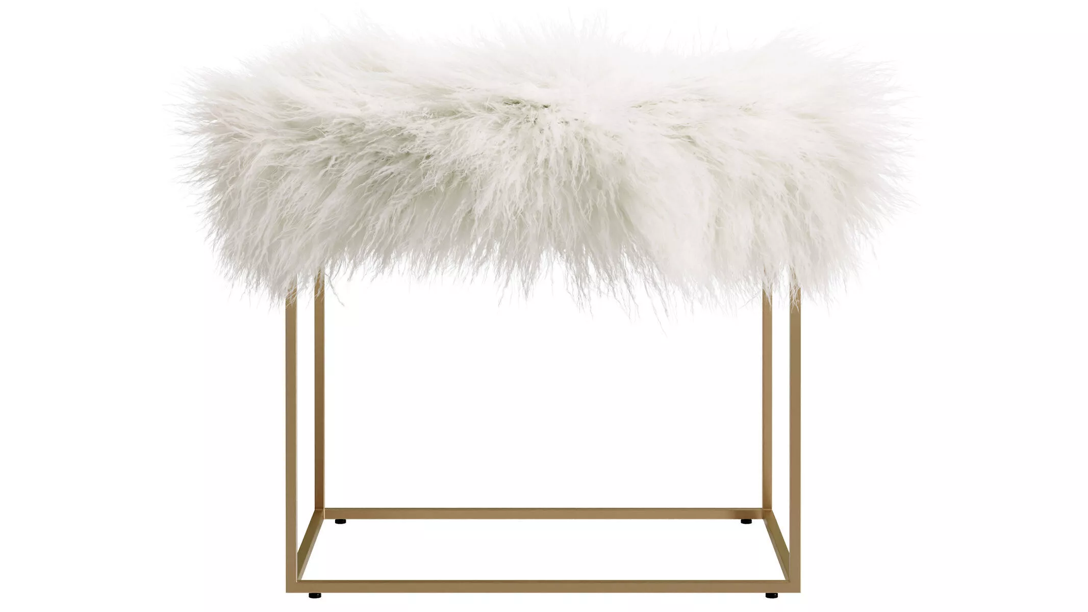 Beliani MANHATTAN Faux Fur Footstool 3D model
