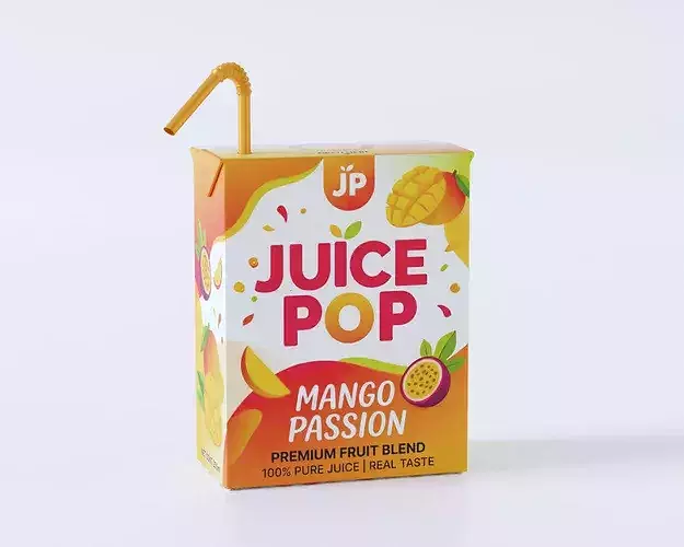 Juice Carton Box Packaging 3D model