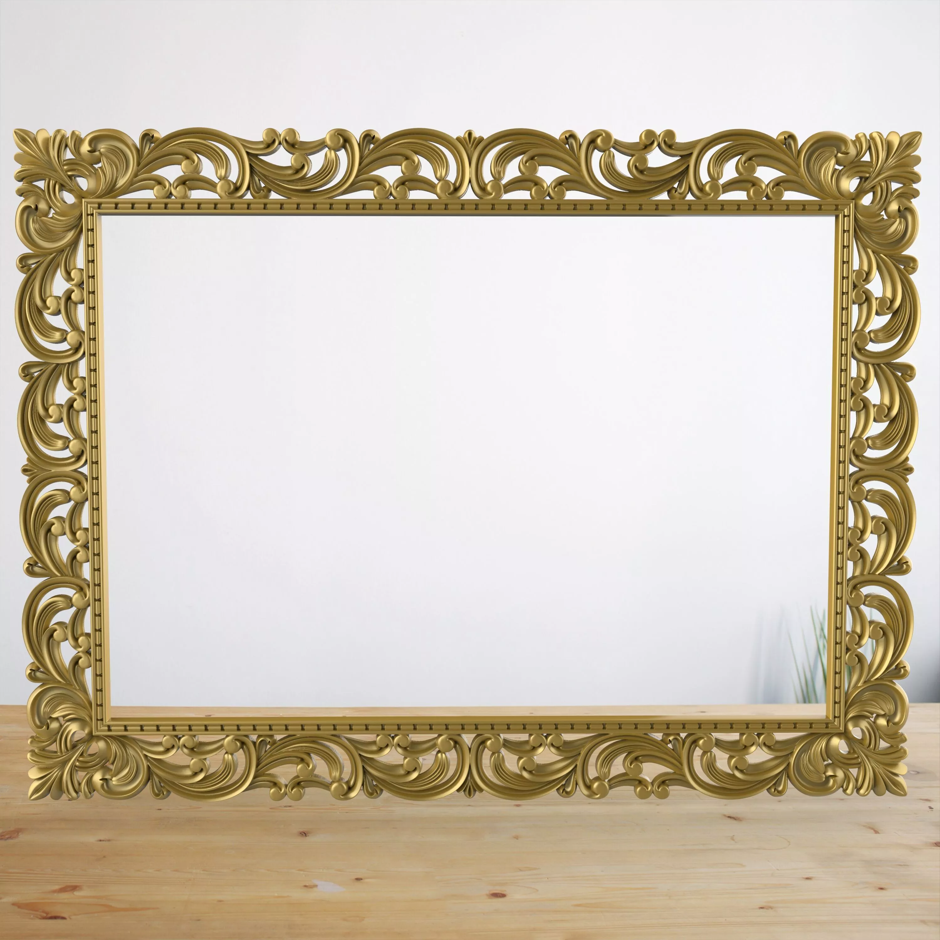 Ornate Baroque Mirror Frame CNC Relief - 120x160cm 3D model
