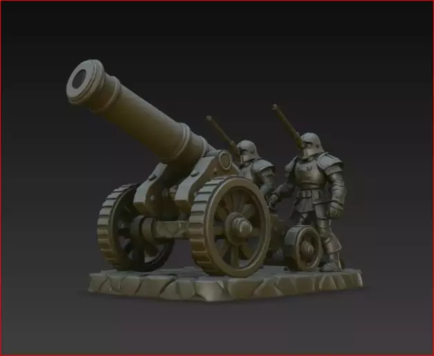 Heavy Siege Cannon Battle Diorama STL Print Model 3D print model