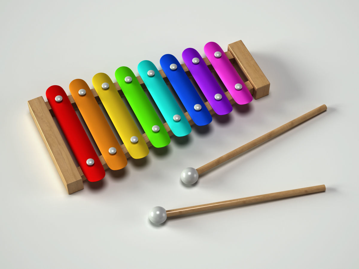 Xylophone colorful 3D model_1