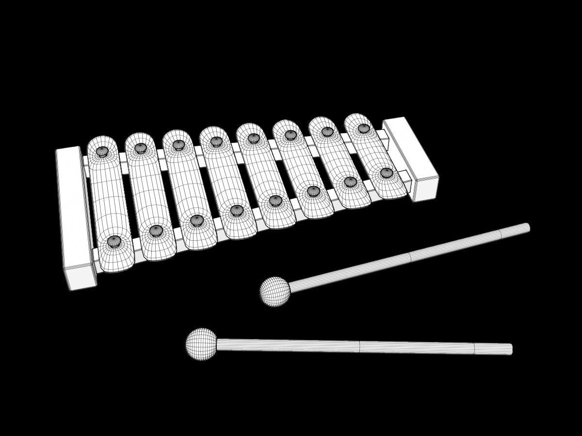 Xylophone colorful 3D model_6