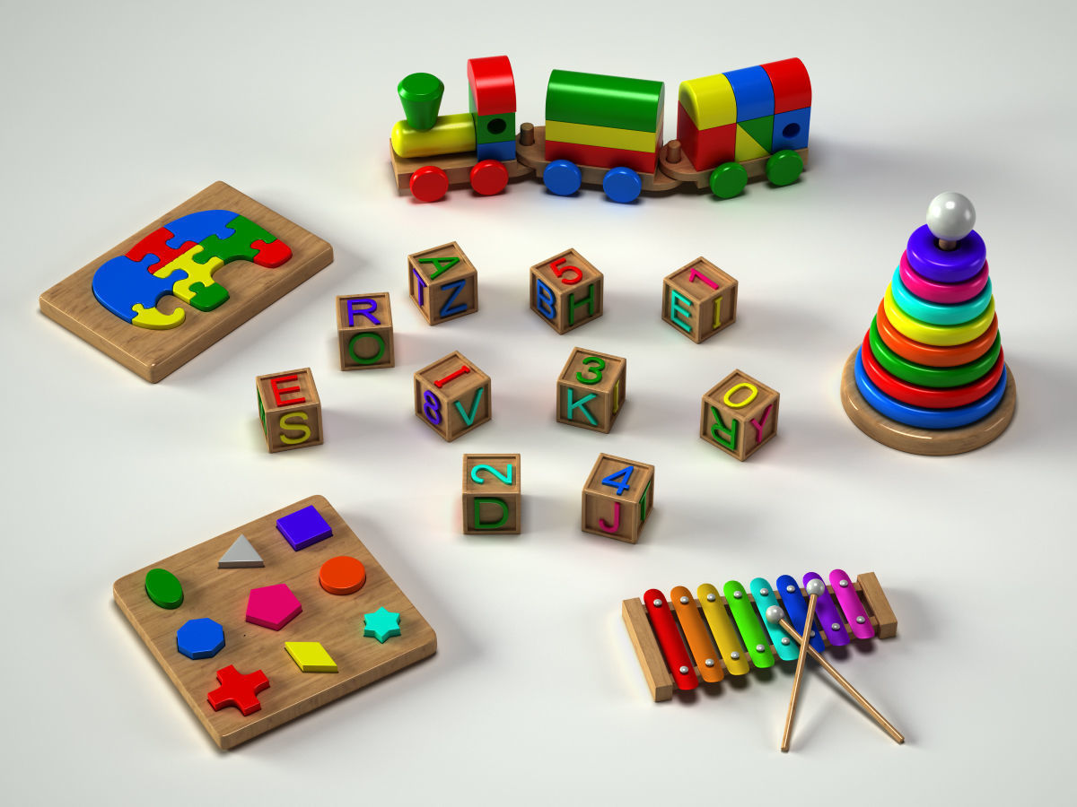 Xylophone colorful 3D model_7