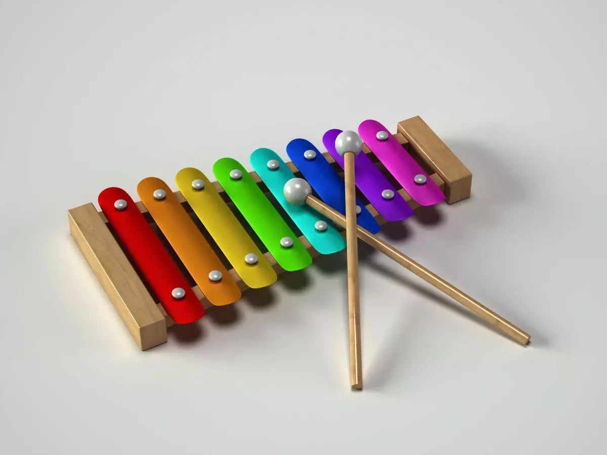 Xylophone colorful 3D model_0