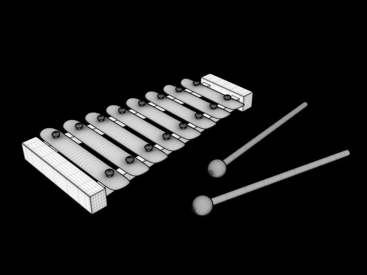 Xylophone colorful 3D model_3