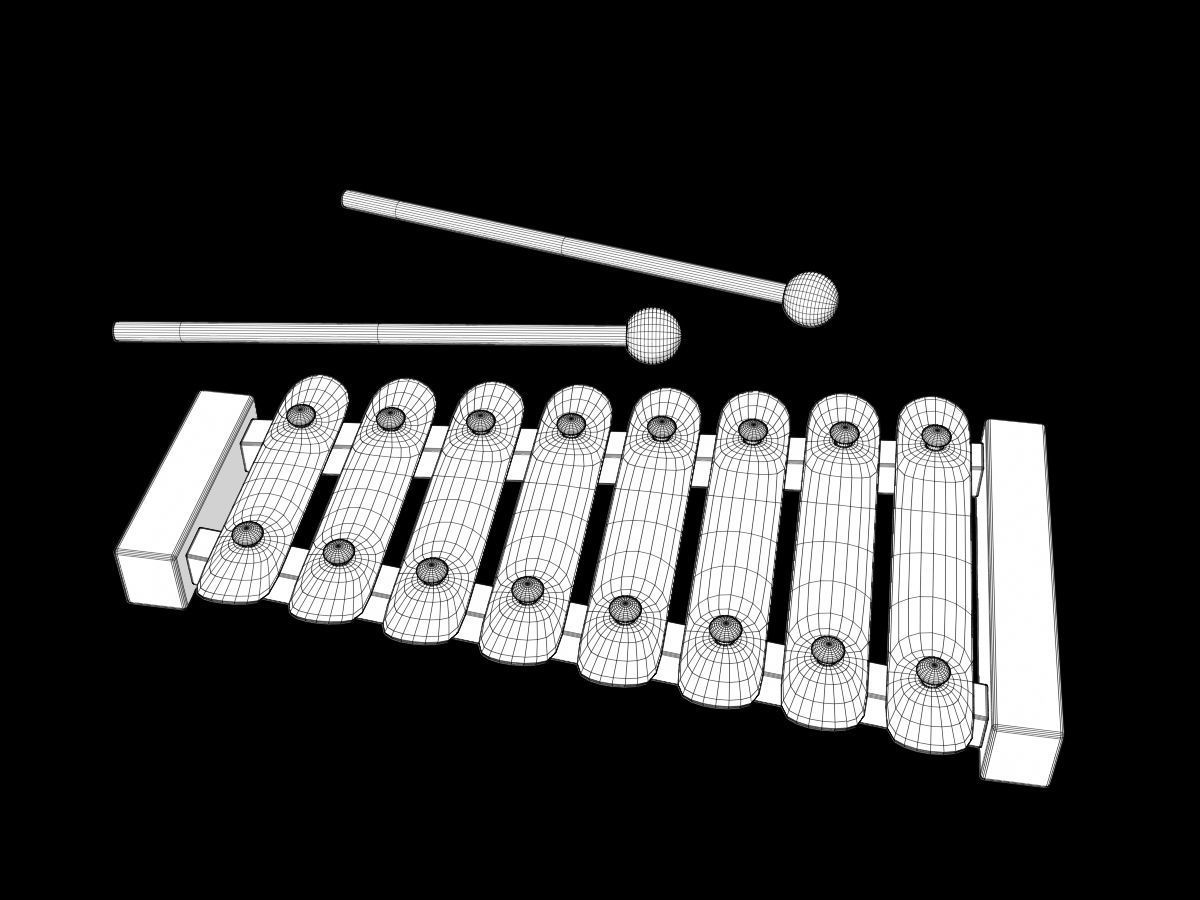 Xylophone colorful 3D model_5
