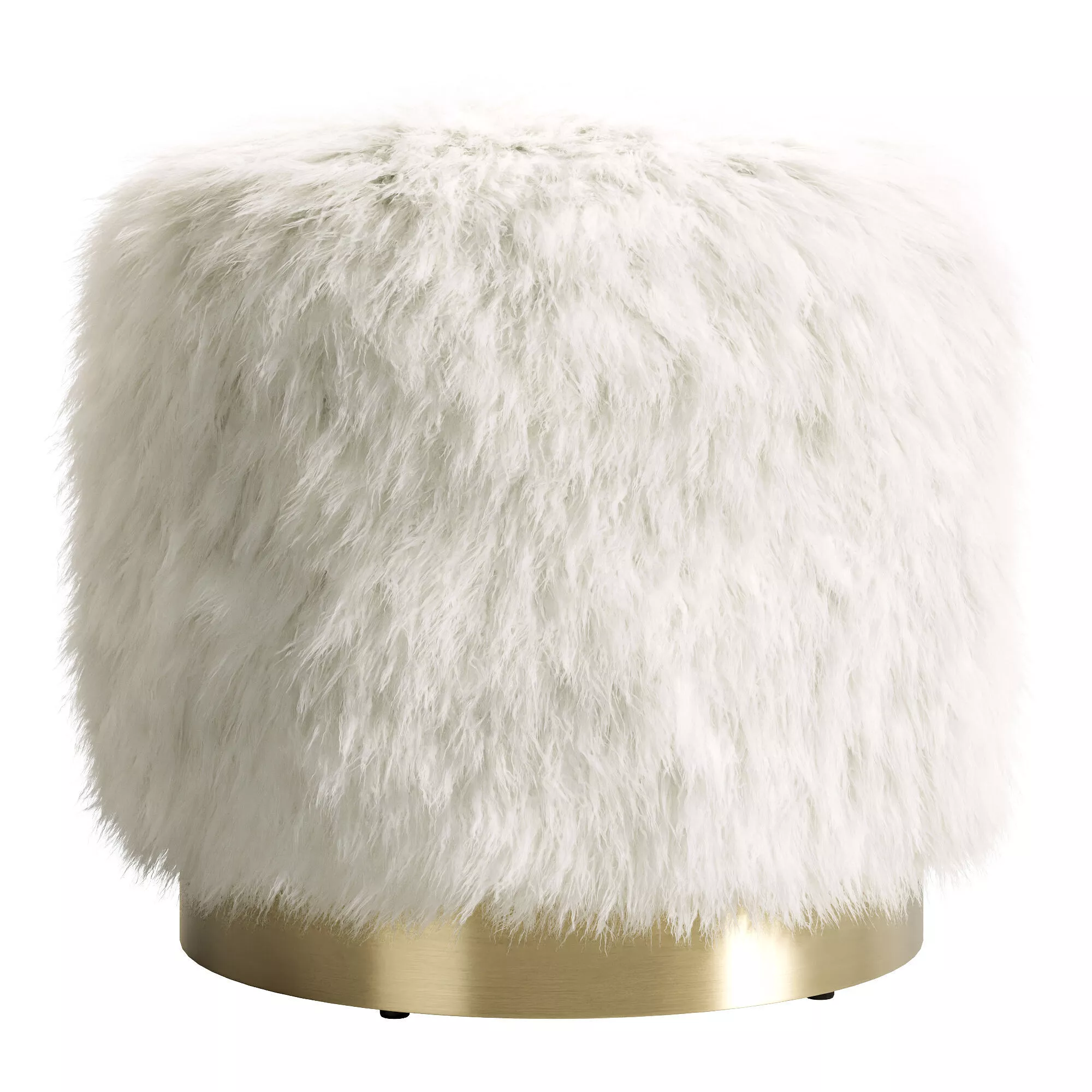 RH Blythe Kashmir Faux Fur Stool 3D model