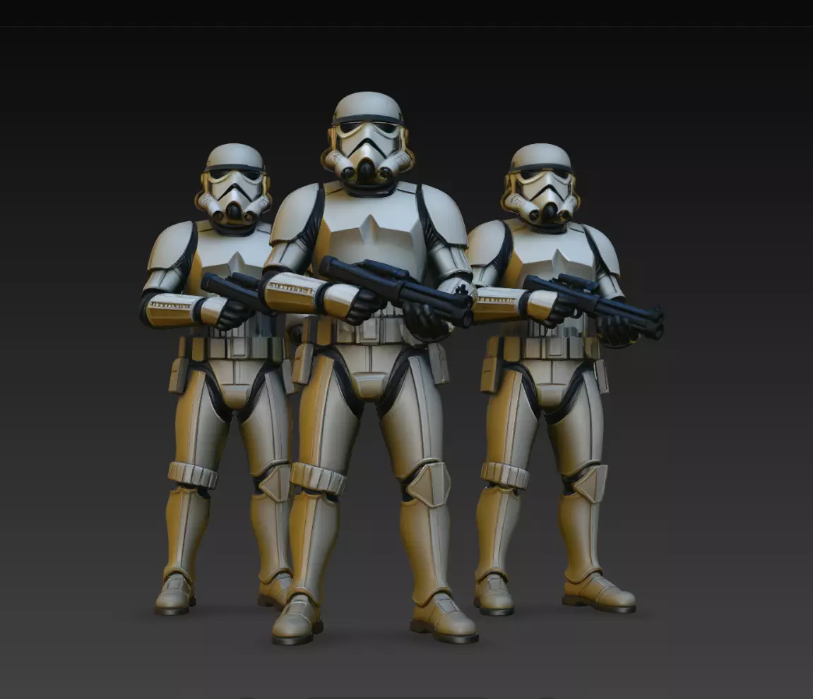 Armored Space Squad Sci Fi Soldier Statue STL Print Model 3D print model