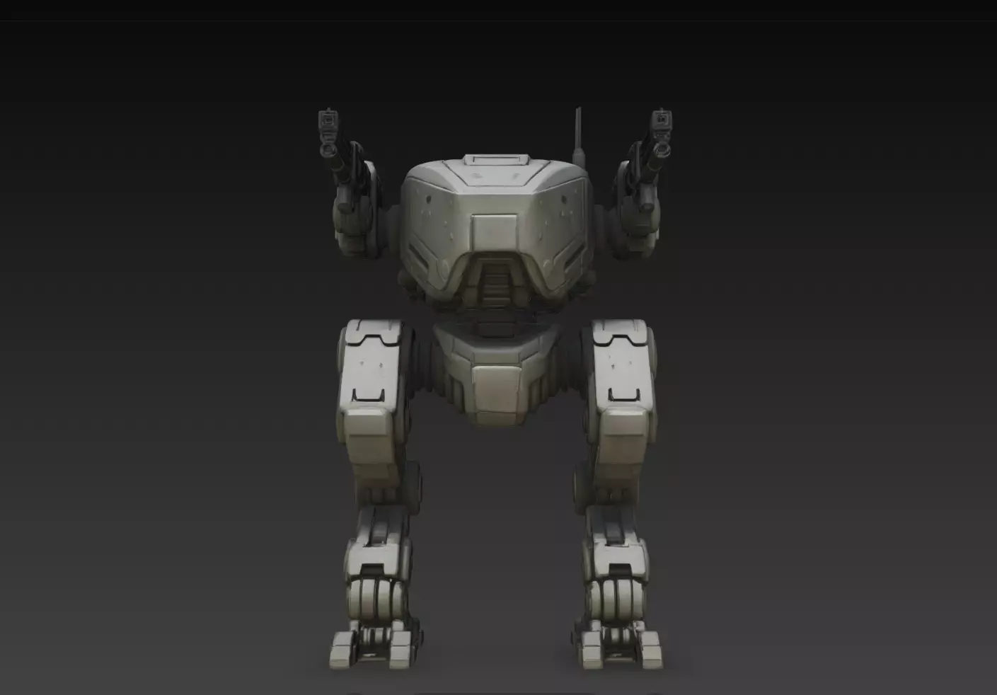 Dual Gun Combat Mech Turret Robot STL Print Model 3D print model