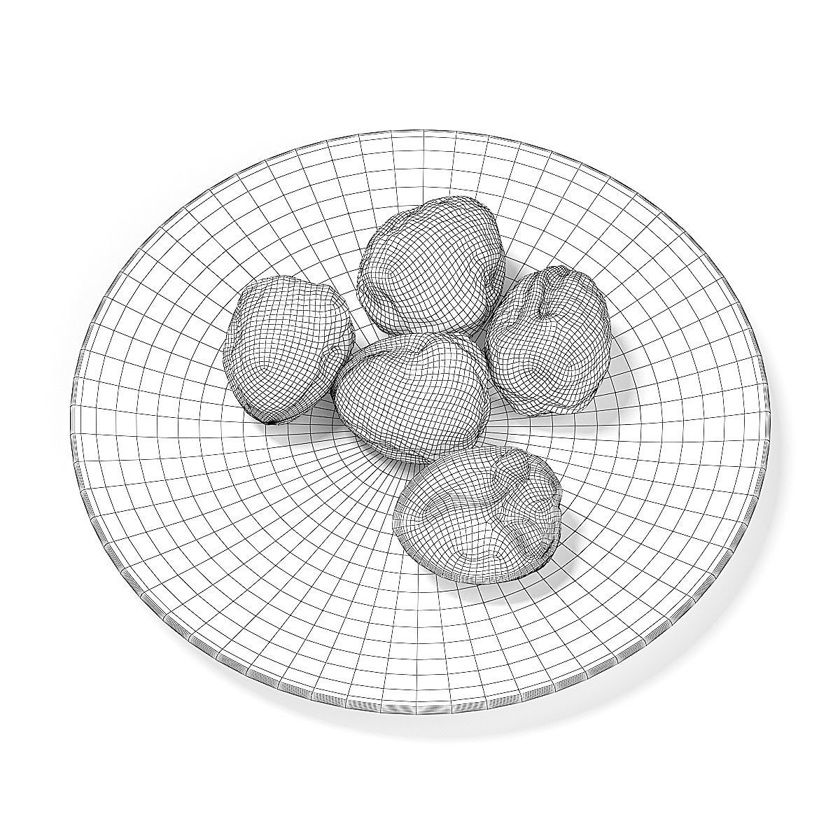 Walnuts on White Plate 3D model_5