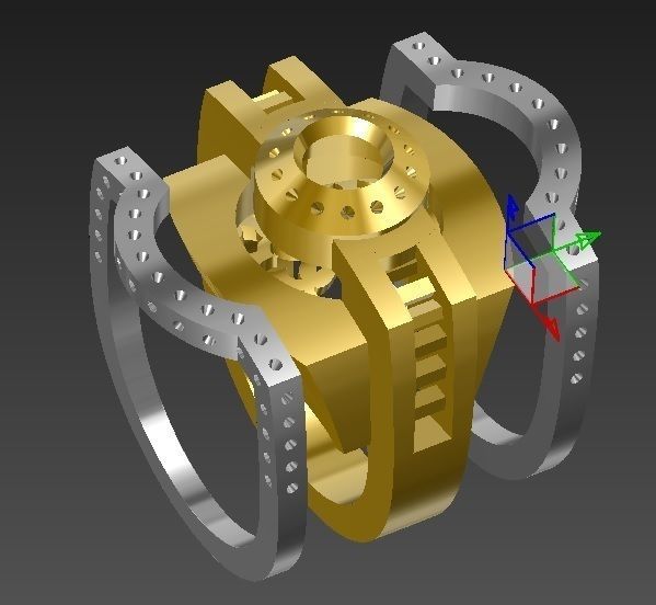 Mens Pave ring 2 tone 3D print model_1