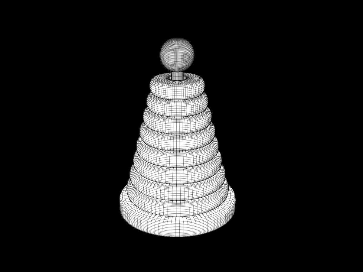 Stacking Rings Toy 3D model_3