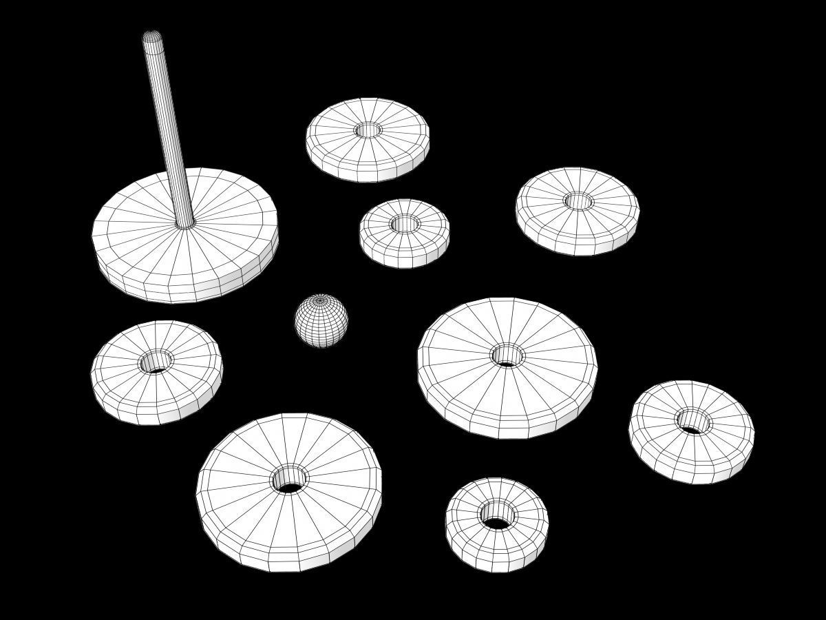 Stacking Rings Toy 3D model_5
