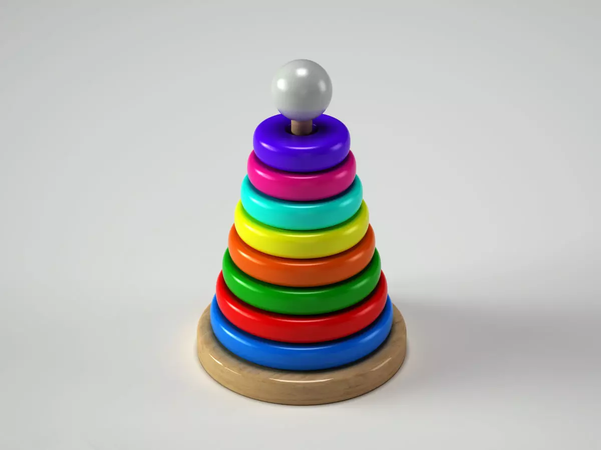 Stacking Rings Toy 3D model_0