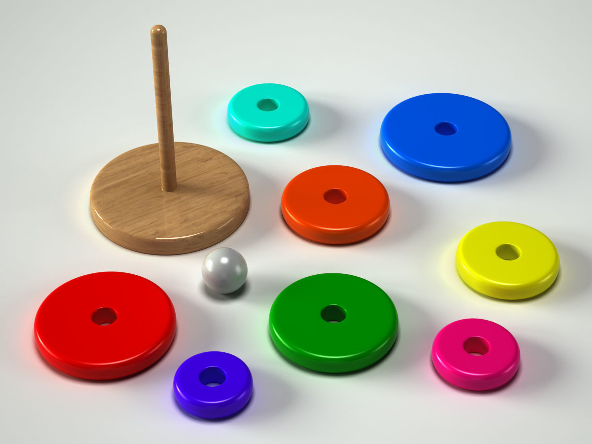 Stacking Rings Toy 3D model_1