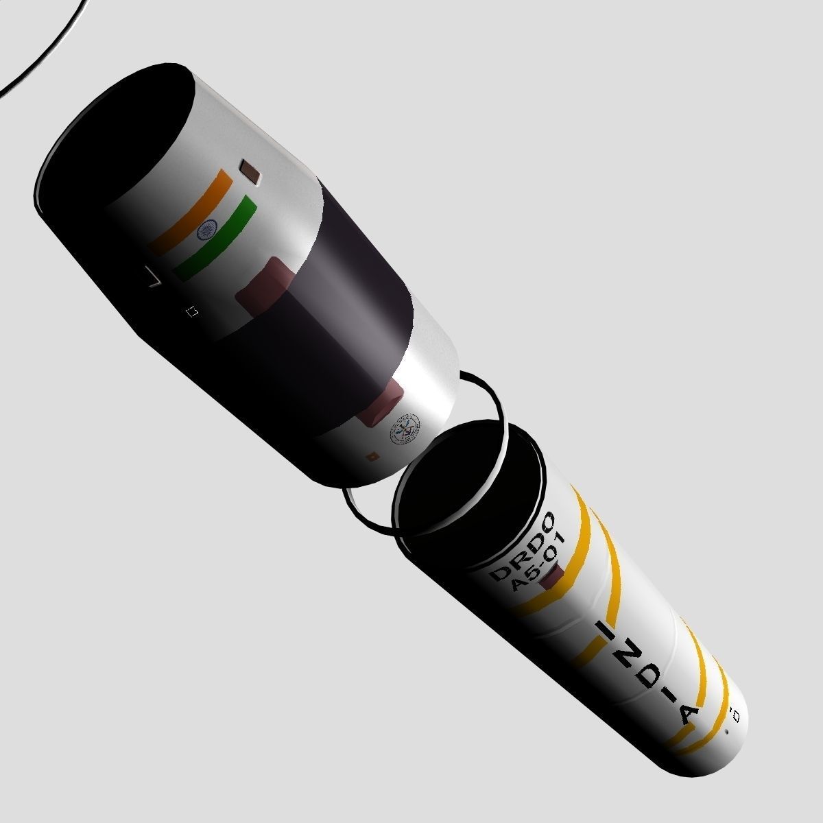 AGNI-5-01 test missile 3D model_9