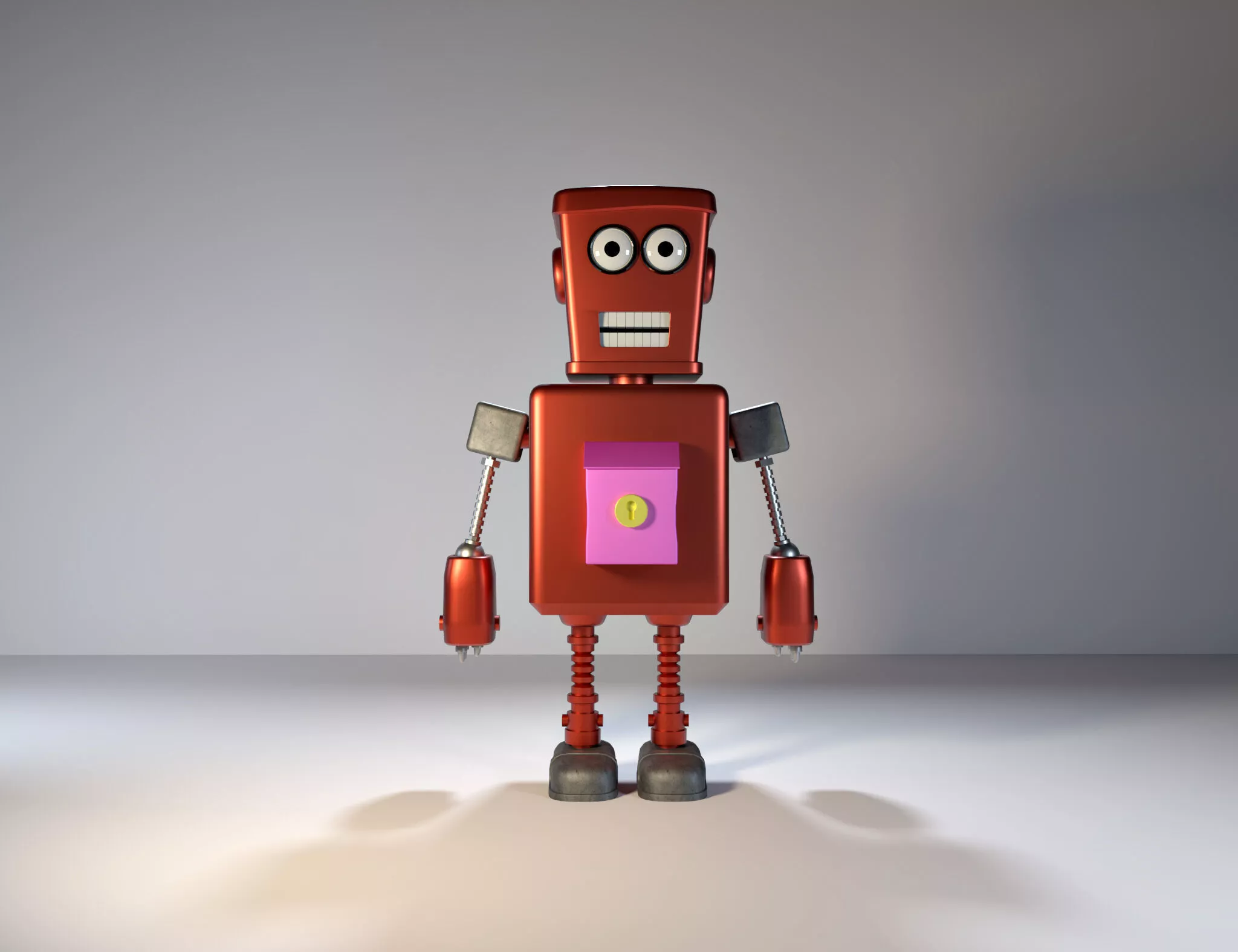 Red Mailbox Robot 3D model