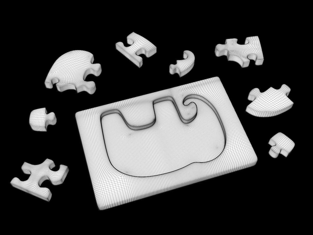 Elephant Puzzle Toy 3D model_9