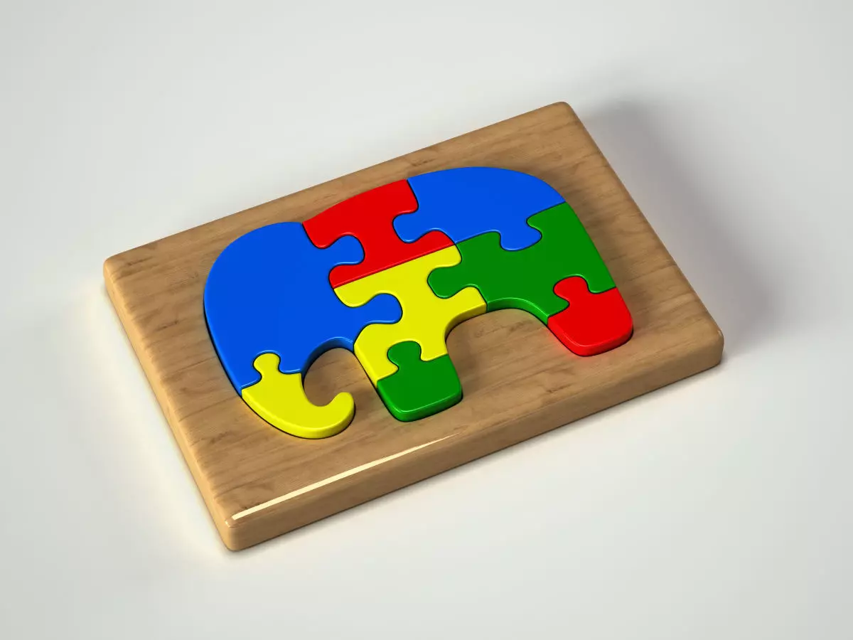 Elephant Puzzle Toy 3D model_0