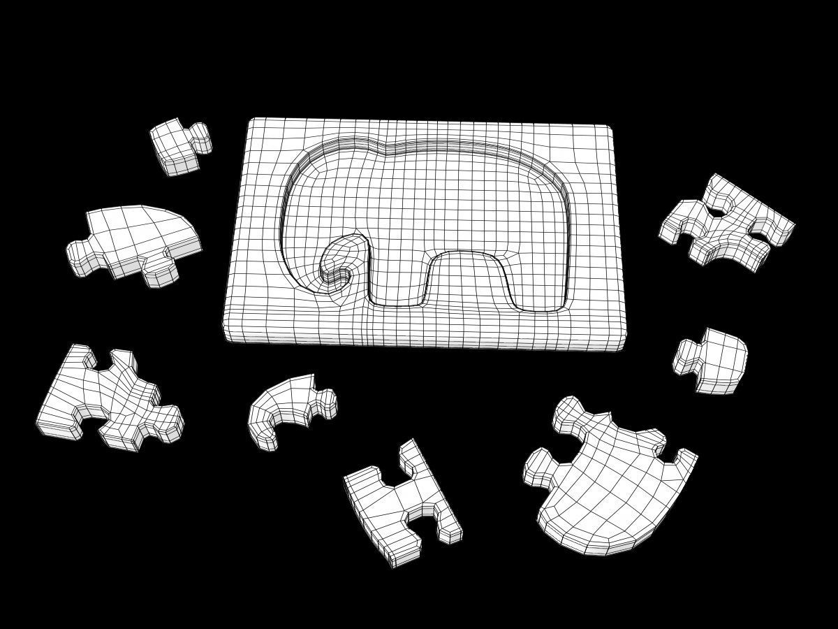 Elephant Puzzle Toy 3D model_6