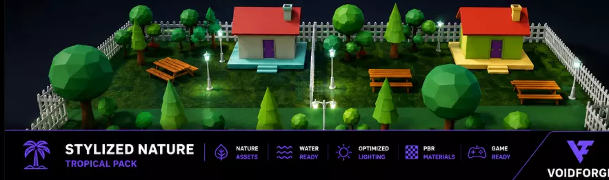 Low Poly Village Environment Pack for Unity Free low-poly 3D model