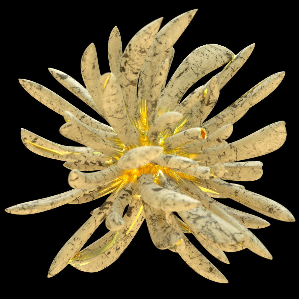 Golden Lotus Low-poly 3D model_11