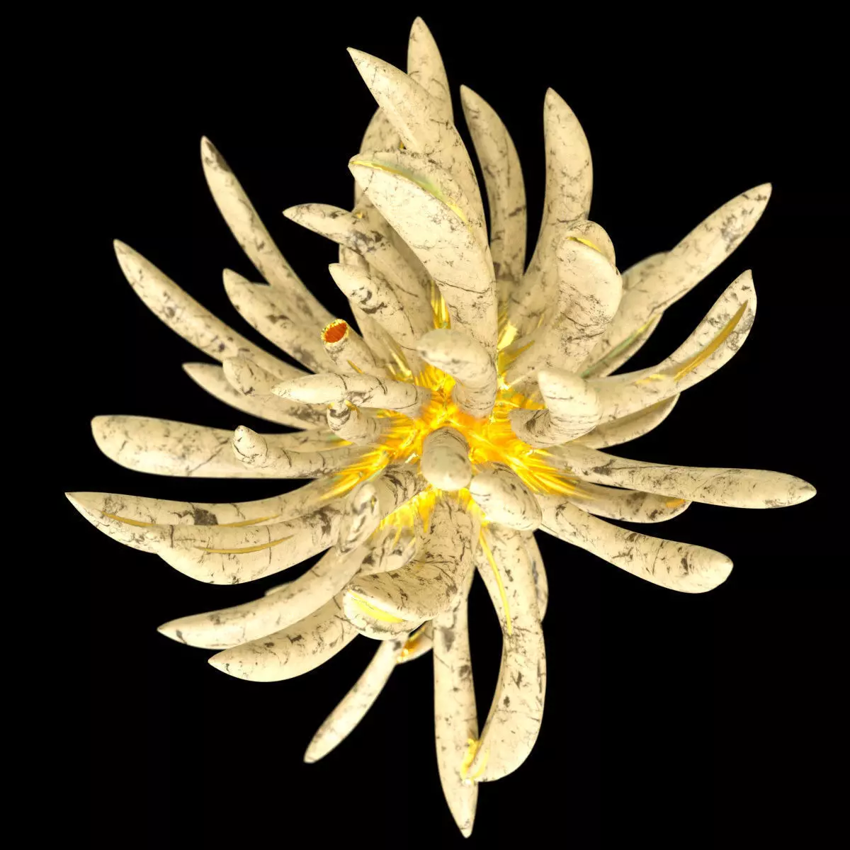 Golden Lotus Low-poly 3D model_0