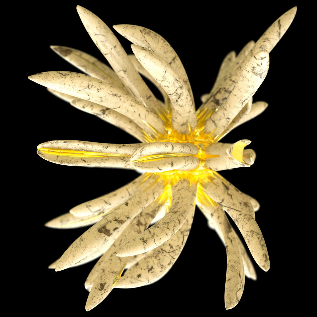 Golden Lotus Low-poly 3D model_10